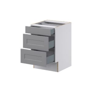 Willow Painted Slate Gray Shaker Assembled 21 in. W x 32.5 in. H x 24 in. D ADA Drawer Base Cabinet with 3 Drawers