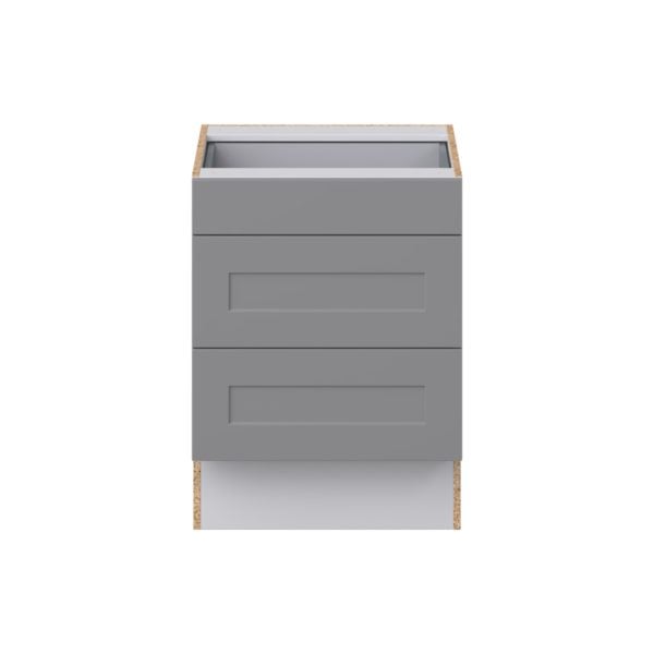 Willow Painted Slate Gray Shaker Assembled 24 in. W x 32.5 in. H x 24 in. D ADA Drawer Base Cabinet with 3 Drawers