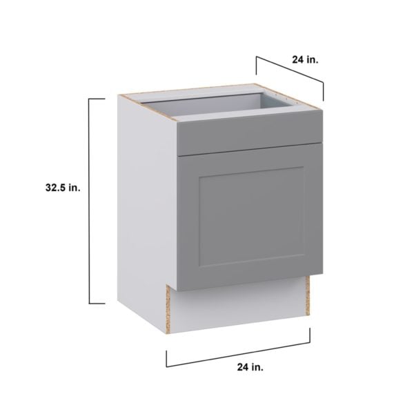 Willow Painted Slate Gray Shaker Assembled 24 in. W x 32.5 in. H x 24 in. D Accessible ADA Base Cabinet with 1 Drawer