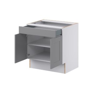 Willow Painted Slate Gray Shaker Assembled 30 in. W x 32.5 in. H x 24 in. D Accessible ADA Base Cabinet with 1 Drawer