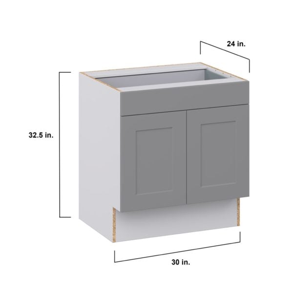 Willow Painted Slate Gray Shaker Assembled 30 in. W x 32.5 in. H x 24 in. D Accessible ADA Base Cabinet with 1 Drawer