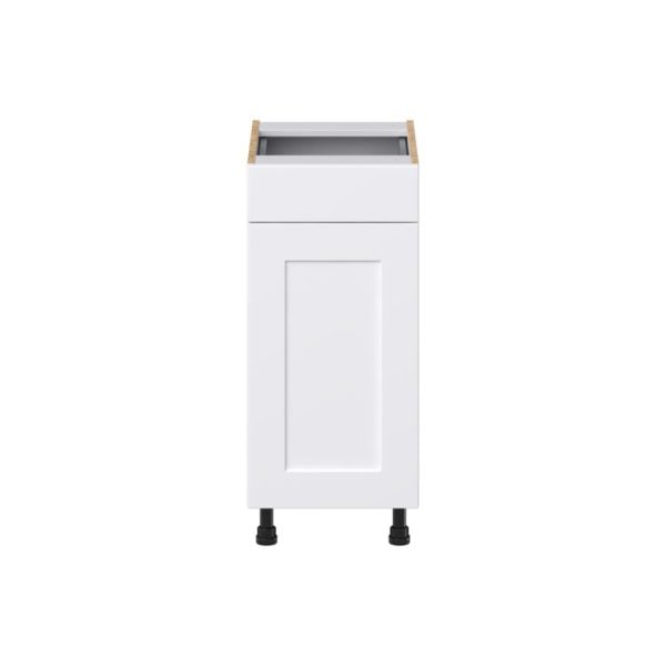 Jasmine Painted Warm White Shaker Assembled 15 in. W x 34.5 in. H x 21 in. D Vanity Base Cabinet with 1 Drawer