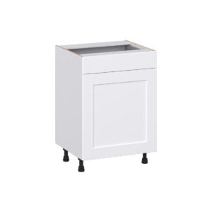 Jasmine Painted Warm White Shaker Assembled 24 in. W x 34.5 in. H x 21 in. D Vanity Base Cabinet with 1 Drawer