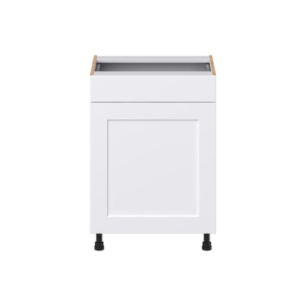 Jasmine Painted Warm White Shaker Assembled 24 in. W x 34.5 in. H x 21 in. D Vanity Base Cabinet with 1 Drawer