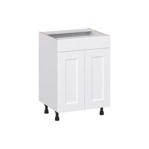 Jasmine Painted Warm White Shaker Assembled 24 in. W x 34.5 in. H x 21 in. D Vanity Sink Base Cabinet with False Front