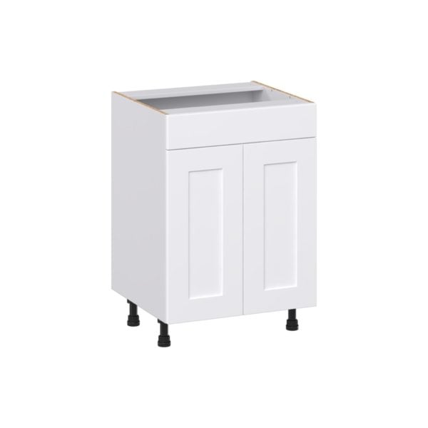 Jasmine Painted Warm White Shaker Assembled 24 in. W x 34.5 in. H x 21 in. D Vanity Sink Base Cabinet with False Front