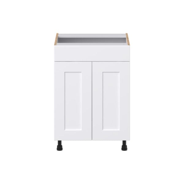 Jasmine Painted Warm White Shaker Assembled 24 in. W x 34.5 in. H x 21 in. D Vanity Sink Base Cabinet with False Front