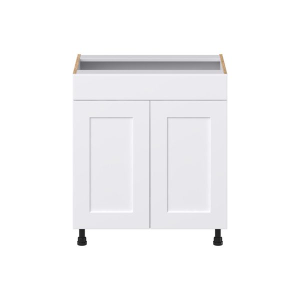 Jasmine Painted Warm White Shaker Assembled 30 in. W x 34.5 in. H x 21 in. D Vanity Sink Base Cabinet with False Front