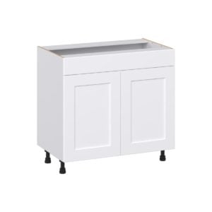 Jasmine Painted Warm White Shaker Assembled 36 in. W x 34.5 in.H x 21 in. D Vanity Sink Base Cabinet with False Front