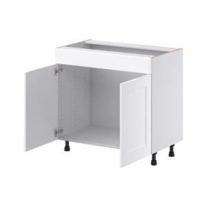 Jasmine Painted Warm White Shaker Assembled 36 in. W x 34.5 in.H x 21 in. D Vanity Sink Base Cabinet with False Front