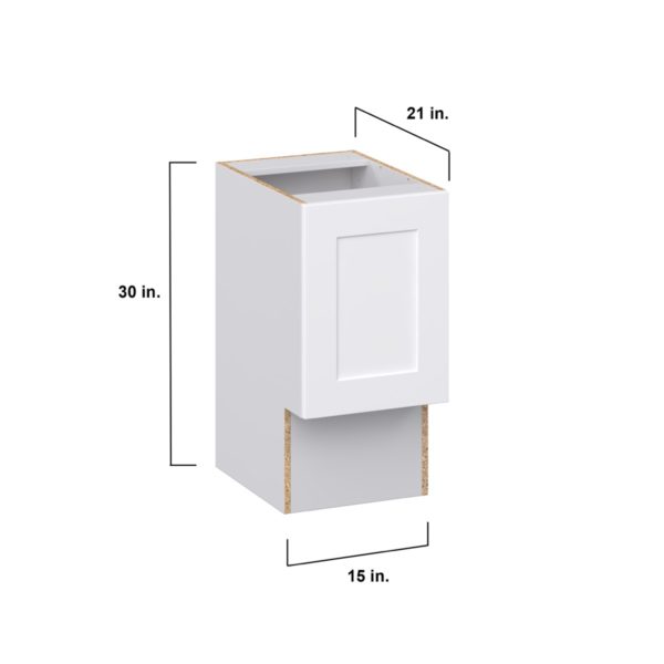 Jasmine Painted Warm White Shaker Assembled 15 in. W x 30 in. H x 21 in. D Accessible ADA Vanity Base Cabinet