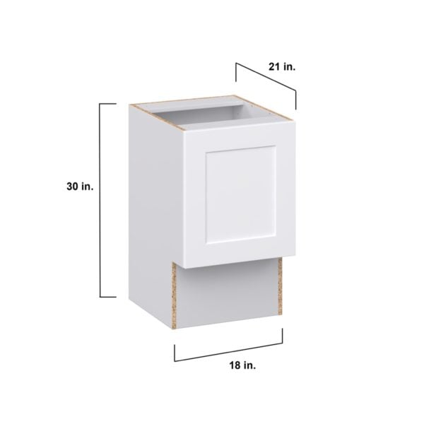 Jasmine Painted Warm White Shaker Assembled 18 in. W x 30 in. H x 21 in. D Accessible ADA Vanity Base Cabinet