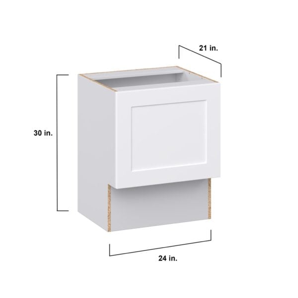 Jasmine Painted Warm White Shaker Assembled 24 in. W x 30 in. H x 21 in. D Accessible ADA Vanity Base Cabinet