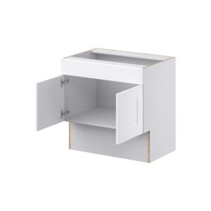 Jasmine Painted Warm White Shaker Assembled 30 in. W x 30 in. H x 21 in. D Accessible ADA Vanity Base with False Front Cabinet