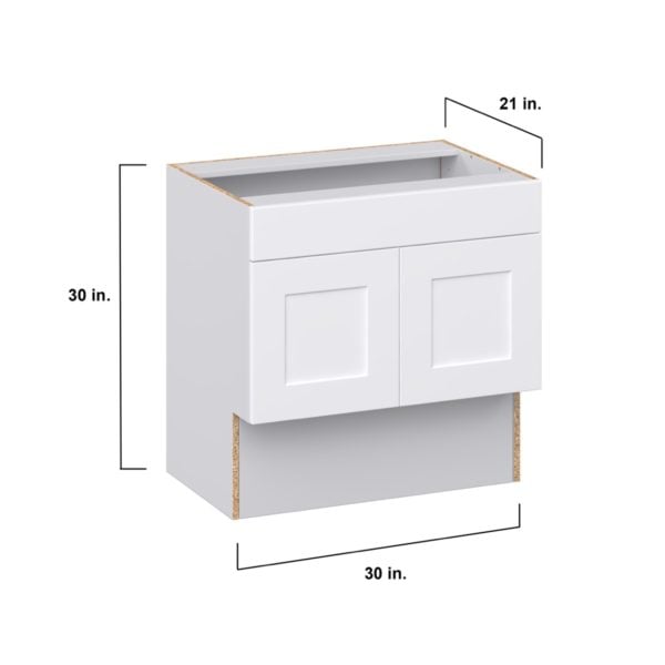 Jasmine Painted Warm White Shaker Assembled 30 in. W x 30 in. H x 21 in. D ADA Vanity Sink Base Cabinet With Removable Front