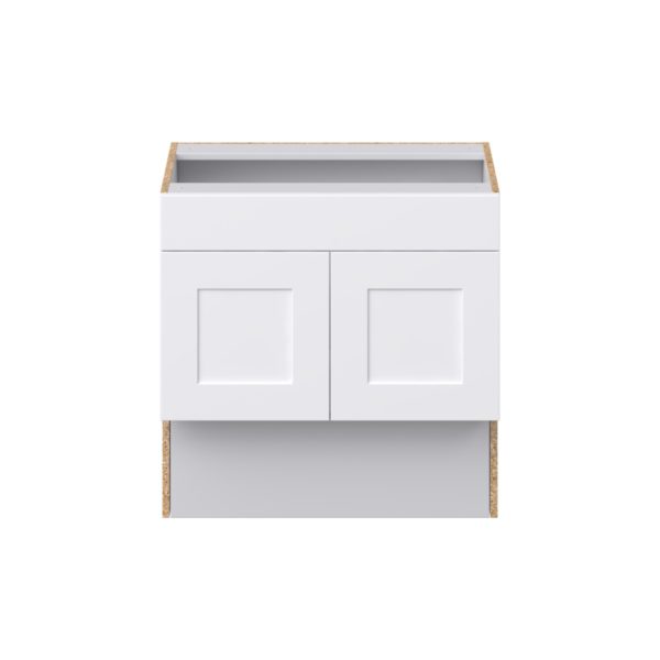 Jasmine Painted Warm White Shaker Assembled 30 in. W x 30 in. H x 21 in. D ADA Vanity Sink Base Cabinet With Removable Front