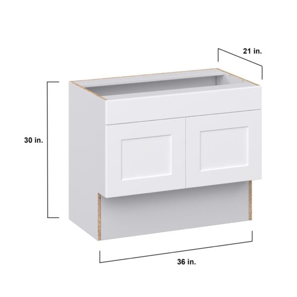 Jasmine Painted Warm White Shaker Assembled 36 in. W x 30 in. H x 21 in. D ADA Vanity Sink Base Cabinet With Removable Front