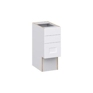 Jasmine Painted Warm White Shaker Assembled 12 in. W x 30 in. H x 21 in. D Vanity ADA Drawer Base Cabinet with 3 Drawers