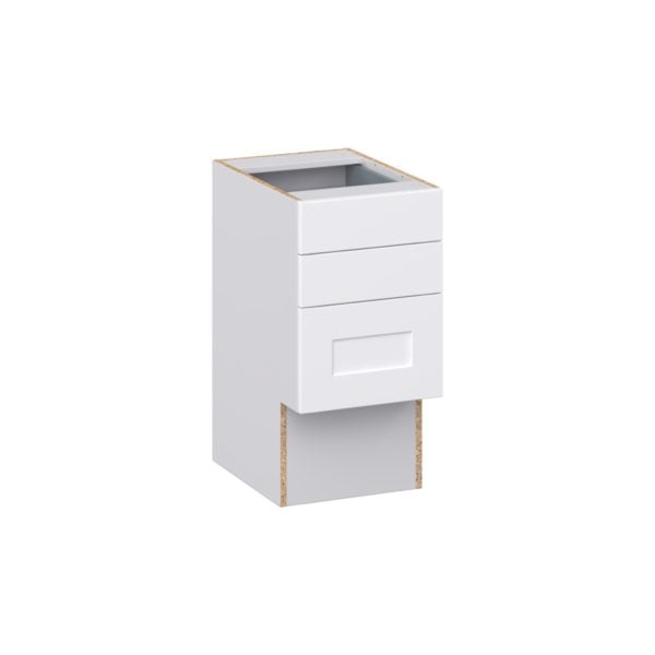 Jasmine Painted Warm White Shaker Assembled 15 in. W x 30 in. H x 21 in. D Vanity ADA Drawer Base Cabinet with 3 Drawers