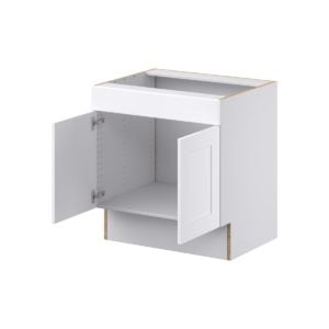 Jasmine Painted Warm White Shaker Assembled 30 in. W x 32.5 in. H x 24 in. D ADA Sink Base With Removable Front Cabinet