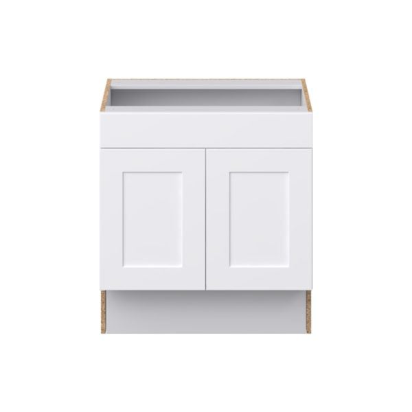 Jasmine Painted Warm White Shaker Assembled 30 in. W x 32.5 in. H x 24 in. D ADA Sink Base With Removable Front Cabinet