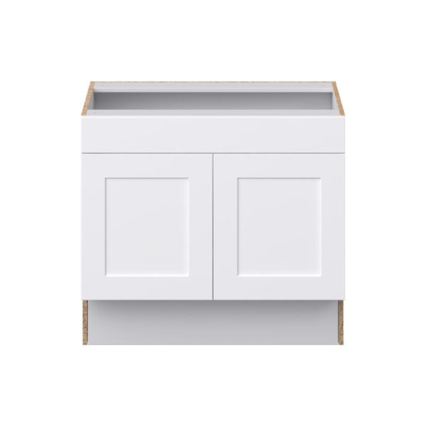 Jasmine Painted Warm White Shaker Assembled 36 in. W x 32.5 in. H x 24 in. D ADA Sink Base With Removable Front Cabinet