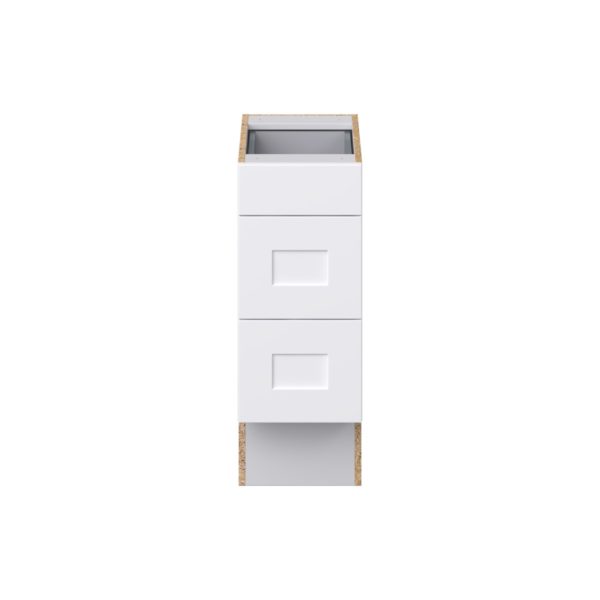 Jasmine Painted Warm White Shaker Assembled 12 in. W x 32.5 in. H x 24 in. D ADA Drawer Base Cabinet with 3 Drawers