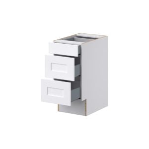 Jasmine Painted Warm White Shaker Assembled 15 in. W x 32.5 in. H x 24 in. D ADA Drawer Base Cabinet with 3 Drawers