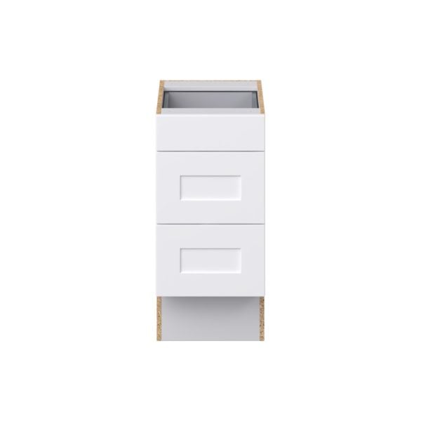 Jasmine Painted Warm White Shaker Assembled 15 in. W x 32.5 in. H x 24 in. D ADA Drawer Base Cabinet with 3 Drawers