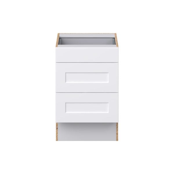 Jasmine Painted Warm White Shaker Assembled 21 in. W x 32.5 in. H x 24 in. D ADA Drawer Base Cabinet with 3 Drawers