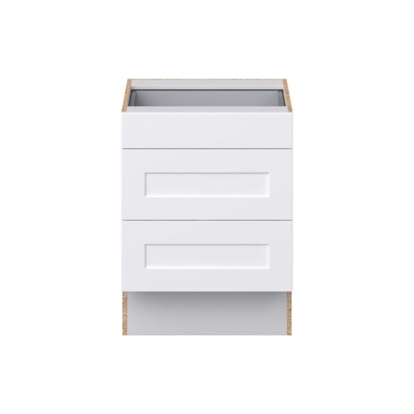 Jasmine Painted Warm White Shaker Assembled 24 in. W x 32.5 in. H x 24 in. D ADA Drawer Base Cabinet with 3 Drawers