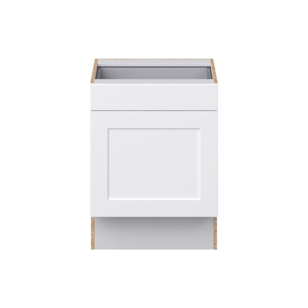 Jasmine Painted Warm White Shaker Assembled 24 in. W x 32.5 in. H x 24 in. D Accessible ADA Base Cabinet with 1 Drawer