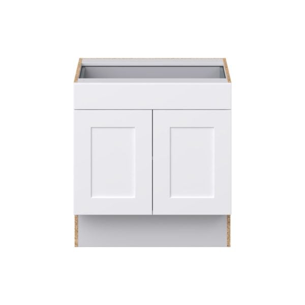 Jasmine Painted Warm White Shaker Assembled 30 in. W x 32.5 in. H x 24 in. D Accessible ADA Base Cabinet with 1 Drawer