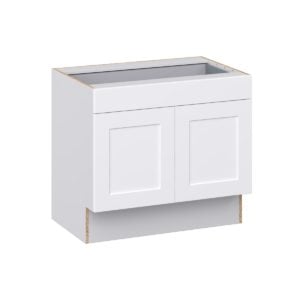 Jasmine Painted Warm White Shaker Assembled 36 in. W x 32.5 in. H x 24 in. D Accessible ADA Base Cabinet with 1 Drawer