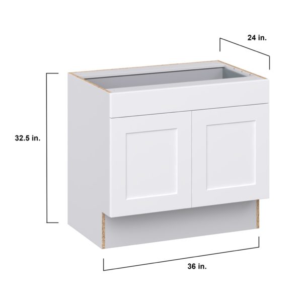 Jasmine Painted Warm White Shaker Assembled 36 in. W x 32.5 in. H x 24 in. D Accessible ADA Base Cabinet with 1 Drawer