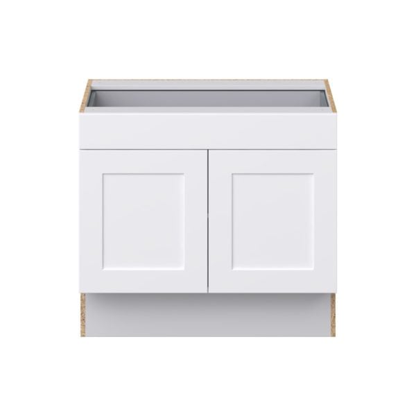 Jasmine Painted Warm White Shaker Assembled 36 in. W x 32.5 in. H x 24 in. D Accessible ADA Base Cabinet with 1 Drawer