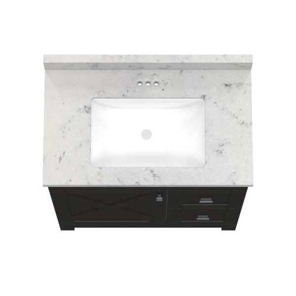 Acacia 31"W x 19"D Cocoa Brown Vanity with Arctic stone wave integrated bowl