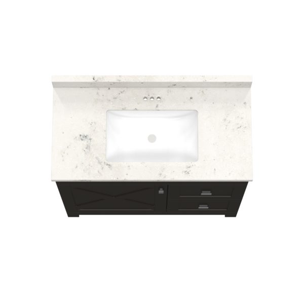 Acacia 37"W x 19"D Cocoa Brown Vanity with Arctic stone wave integrated bowl