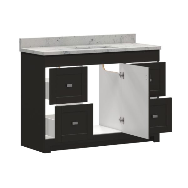 Acacia 49"W x 19"D Cocoa Brown Vanity with Arctic stone wave integrated bowl