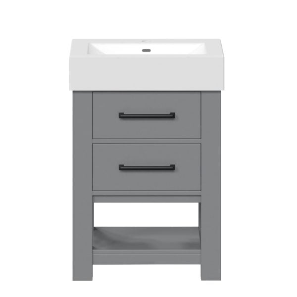 Angelica 22-1/4"W x 17-1/2"D Gray Bathroom Vanity Cabinet