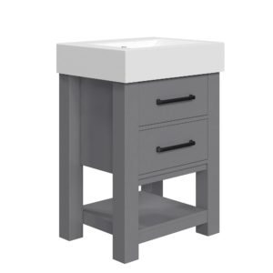 Angelica 22-1/4"W x 17-1/2"D Gray Bathroom Vanity Cabinet