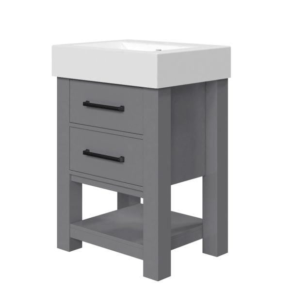 Angelica 22-1/4"W x 17-1/2"D Gray Bathroom Vanity Cabinet