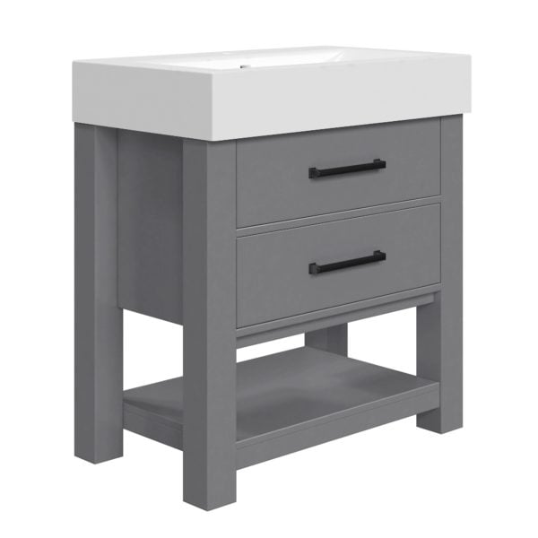 Angelica 30-1/4"W x 17-1/2"D Gray Bathroom Vanity Cabinet