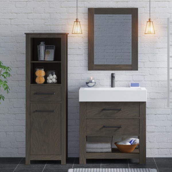 Angelica 30-1/4"W x 17-1/2"D Fossil Bathroom Vanity Cabinet