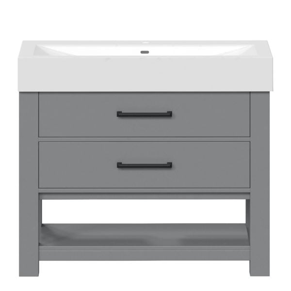 Angelica 38-1/4"W x 17-1/2"D Gray Bathroom Vanity Cabinet