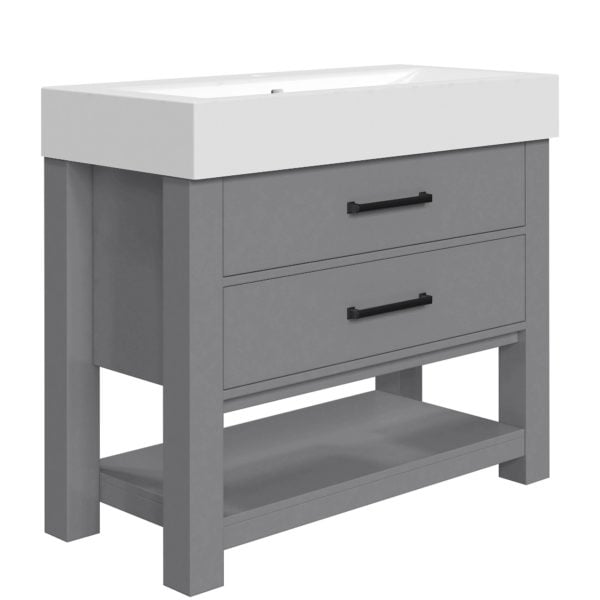 Angelica 38-1/4"W x 17-1/2"D Gray Bathroom Vanity Cabinet