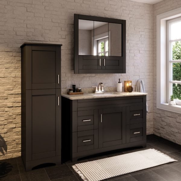 Barletta 48"W x 21-3/4"D x 32"H Deep Brown Bathroom Vanity Cabinet