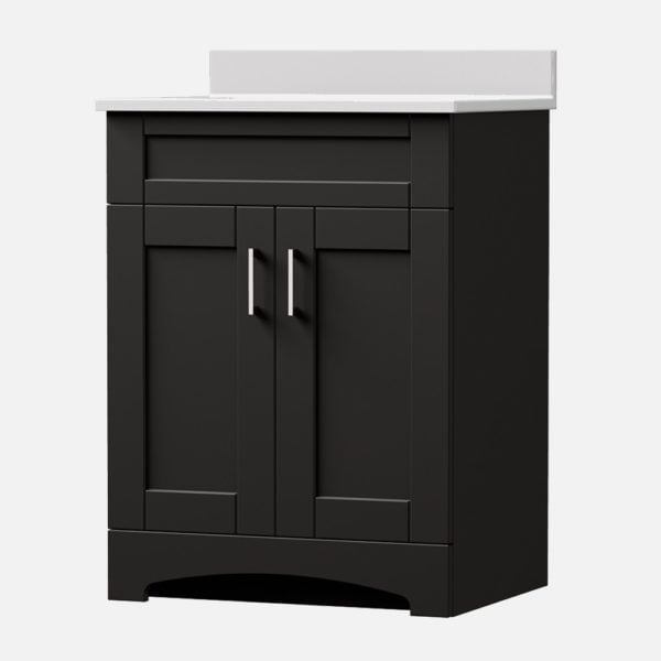 Barletta 24"W x 21-3/4"D x 32"H Deep Brown Bathroom Vanity Cabinet