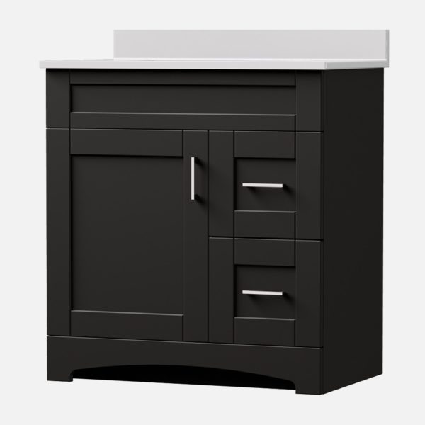 Barletta 30"W x 21-3/4"D x 32"H Deep Brown Bathroom Vanity Cabinet