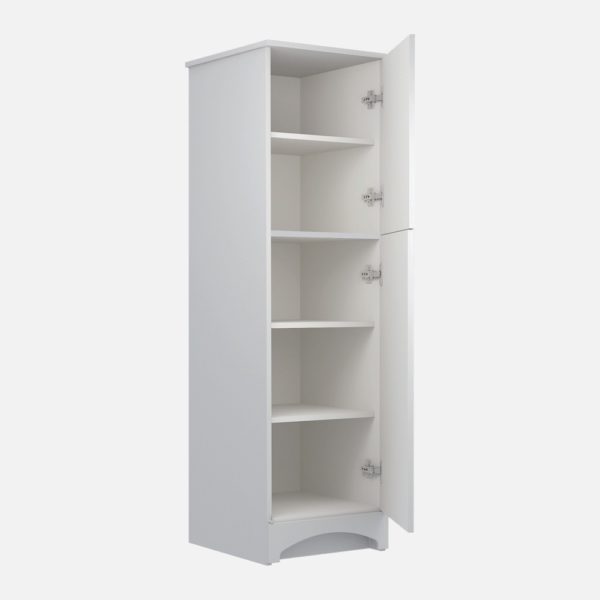 Barletta 18"W x 19-1/8"D x 60"H Cotton White Linen Cabinet